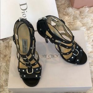 Jimmy grainy leather black blaze sandals size 36